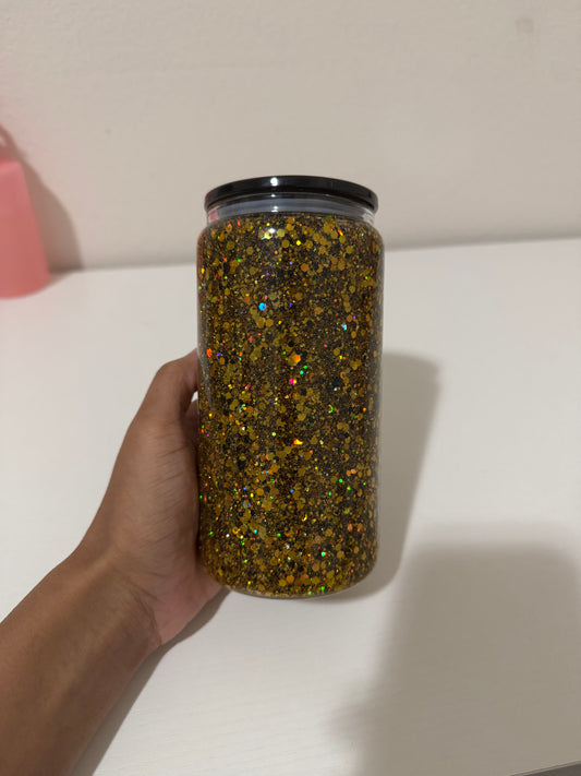 Gold/Black Glitter Cup