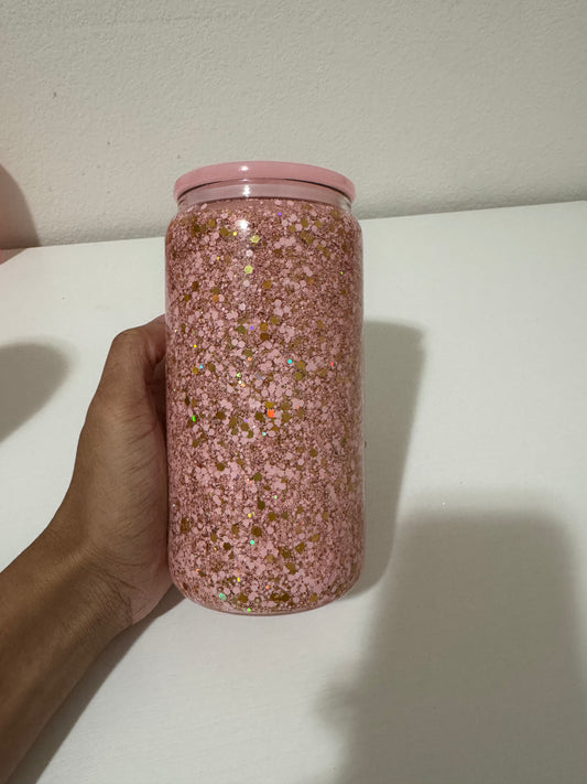 Pink/Gold Glitter Cup